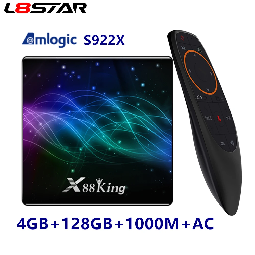 ТВ приставка X88 King 4GB 128G Amlogic S922X Android 9 0 5G Dual Wifi BT5.0 1000M USB3.0 Youtube Netflix 4K Smart Mini PC tv