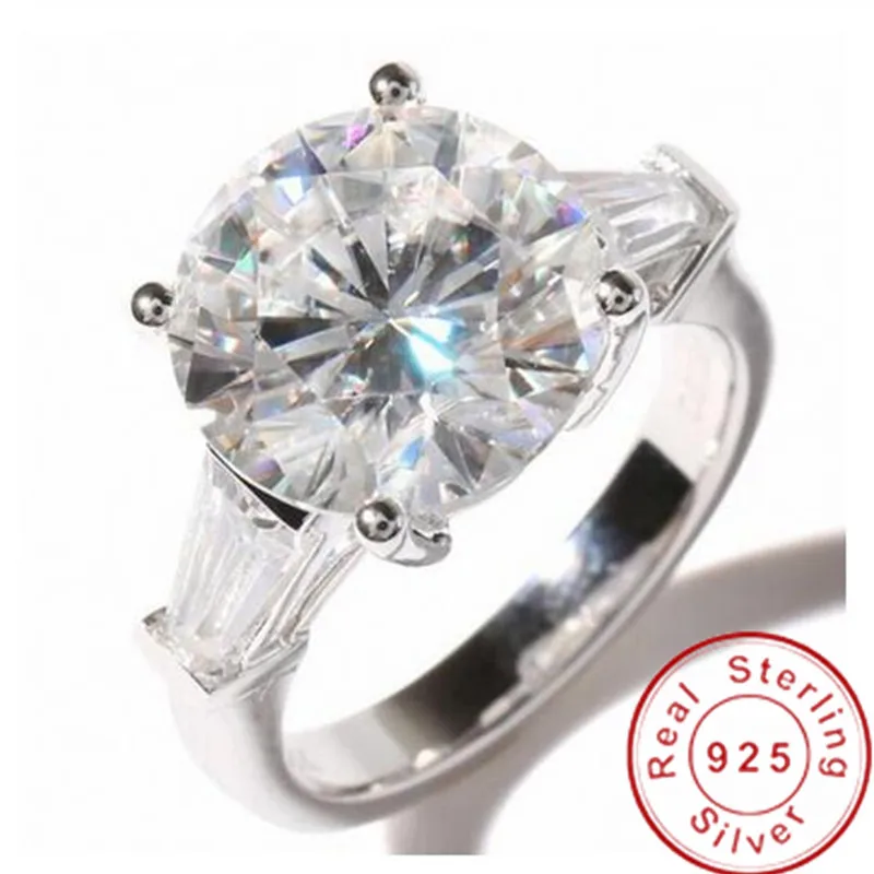 

Classic Female Promise ring 925 Sterling silver Round 12mm AAAAA cz Engagement Wedding Band Rings for women Bridal Fine Jewelry
