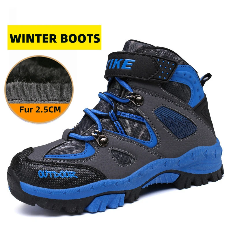 LEFEKA/детская обувь Детские зимние кроссовки для мальчиков теплые ботинки на меху