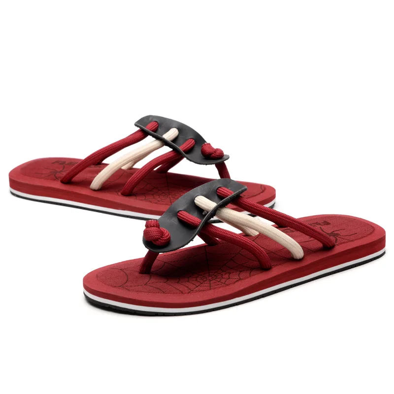 Новые летние мужские тапочки ручной работы прочные противоскользящая обувь