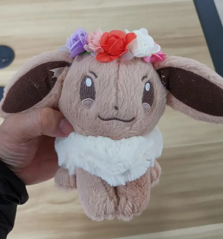 Японское аниме PIKACHU & Eevee с цветочной головкой Кольцо Ver. Плюшевые