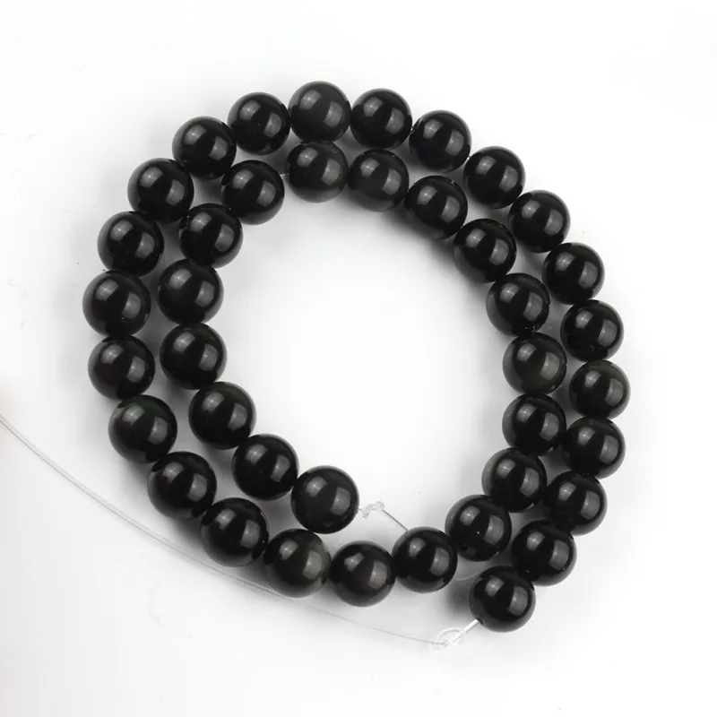 Натуральный оригинальный Радужный обсидиановый камень круглые бусины
