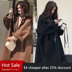 Женское длинное кашемировое пальто, свободное кашемировое пальто из искусственной шерсти, верхняя одежда в Корейском стиле на осень и зиму, 2021