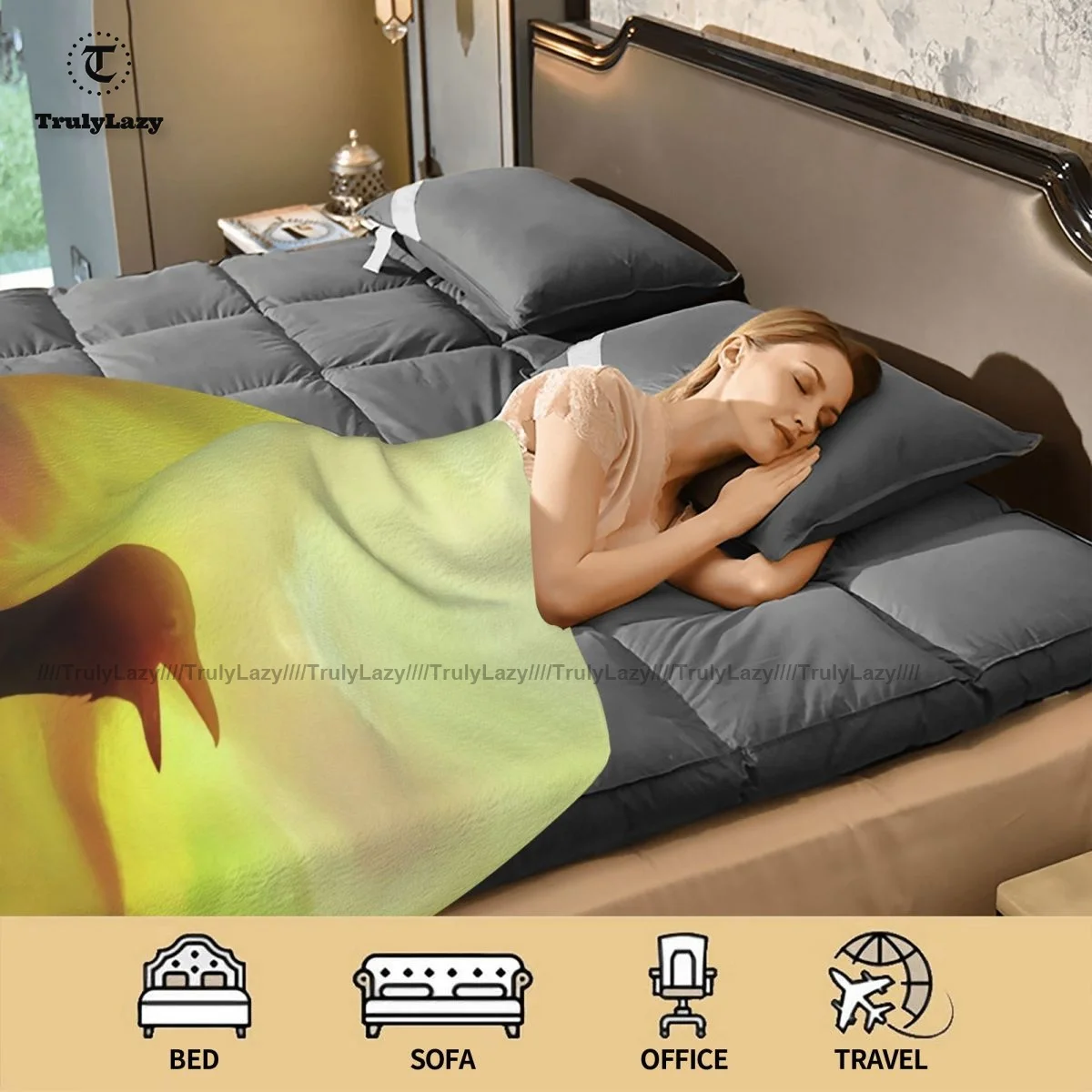 

Raven Blanket Fleece Camping Round Blanket Super Soft Cheap Furry Bedspread