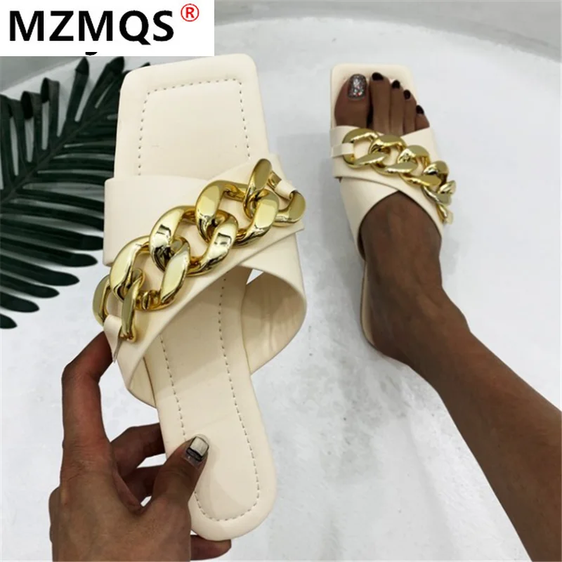 

Women Summer Flip Flops Chain Cross Open Toe Slippers Sandals Shoes Woman Lady Casual Slides Mules Babouche Slippers Shoes Mujer