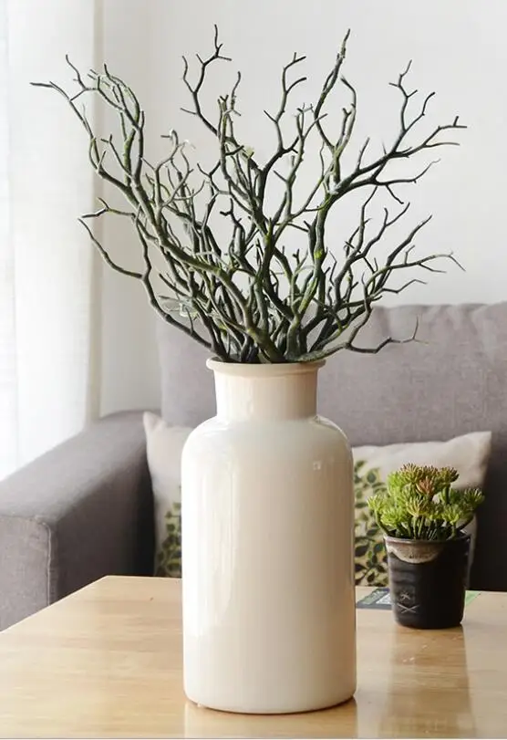 1Pcs 35cm Artificial Tree Branch Simulation Peacock Coral Plastic Fake Plant Balcony Decor DIY Wedding Home Decoration | Дом и сад