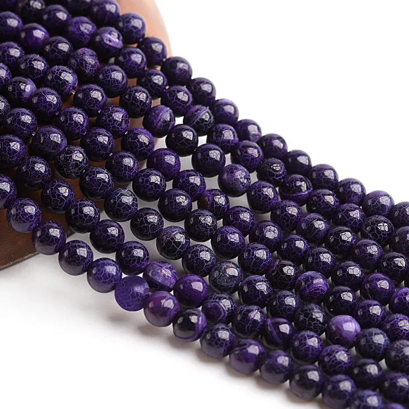 

6/8/10mm Natural Stone Beads Round Loose Beads Purple Oxidized Agate Beads For DIY Making Findings Bracelet Jewelry Beadtales