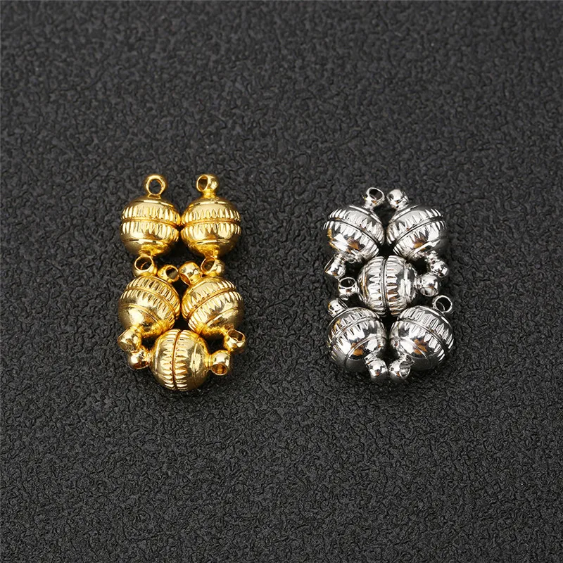 

5set Copper Round Strong Magnetic Clasps for Bracelets Connectors Necklace Findings Gold Color Cord End Clasps Jewelry Making
