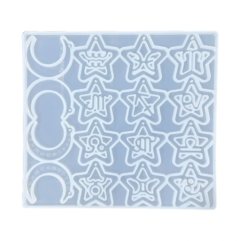 

T84B Constellation Pendant Earrings Epoxy Resin Mold Stars and Moon Earrings Mold