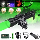 500 ярдов зеленый охотничий вспышка светильник Varmint Хищник Свинья оружие светильник + 3 * Светодиодные лампы Beads + переключатель + рейку + 18650 + Зарядное устройство + коробка
