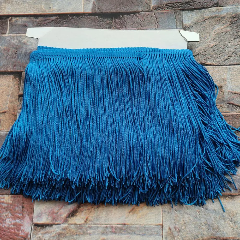 Горячая 1 м 30 см длина Глубокий небесно голубой кружевной бахромой Отделка