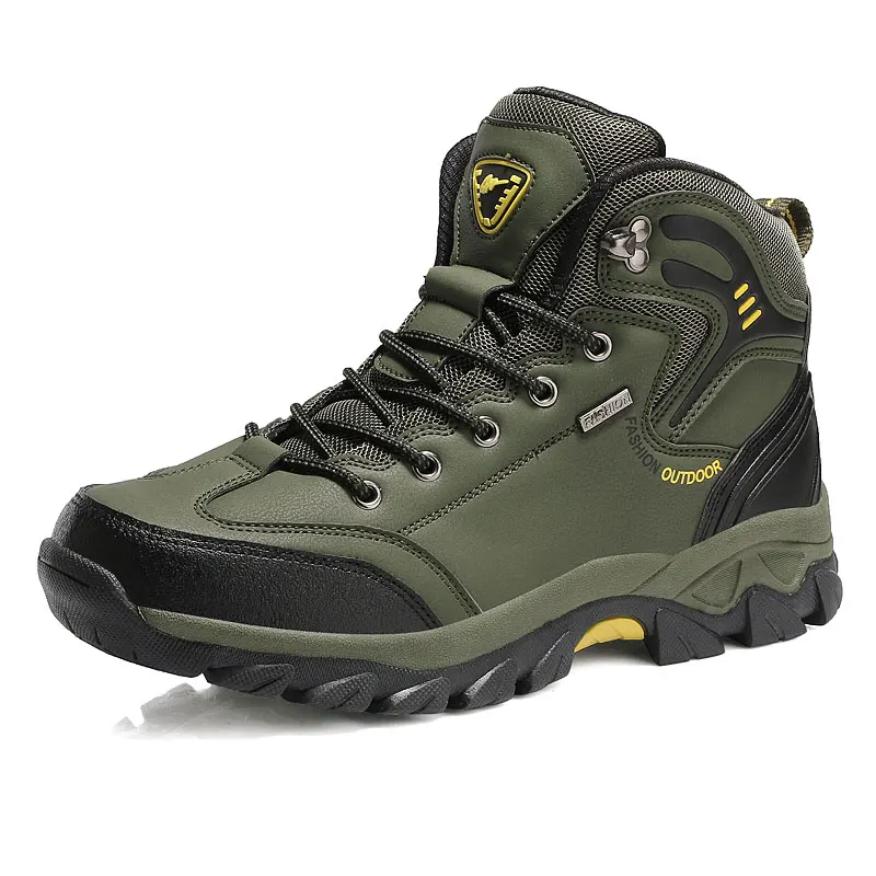 

Winter Sport Shoes Outdoor Hiking Shoes Men Trail Trekking PU Leather Waterproof Snow Boots Non-slip Warm Plush Mens Sneakers