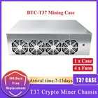 BTC T37 чехол для майнинга Биткоин крипто-Майнер ШАССИ 8 GPU материнская плата низкой мощности с 4 вентиляторами 8 ГБ ОЗУ mSATA SSD эфириум Майнер