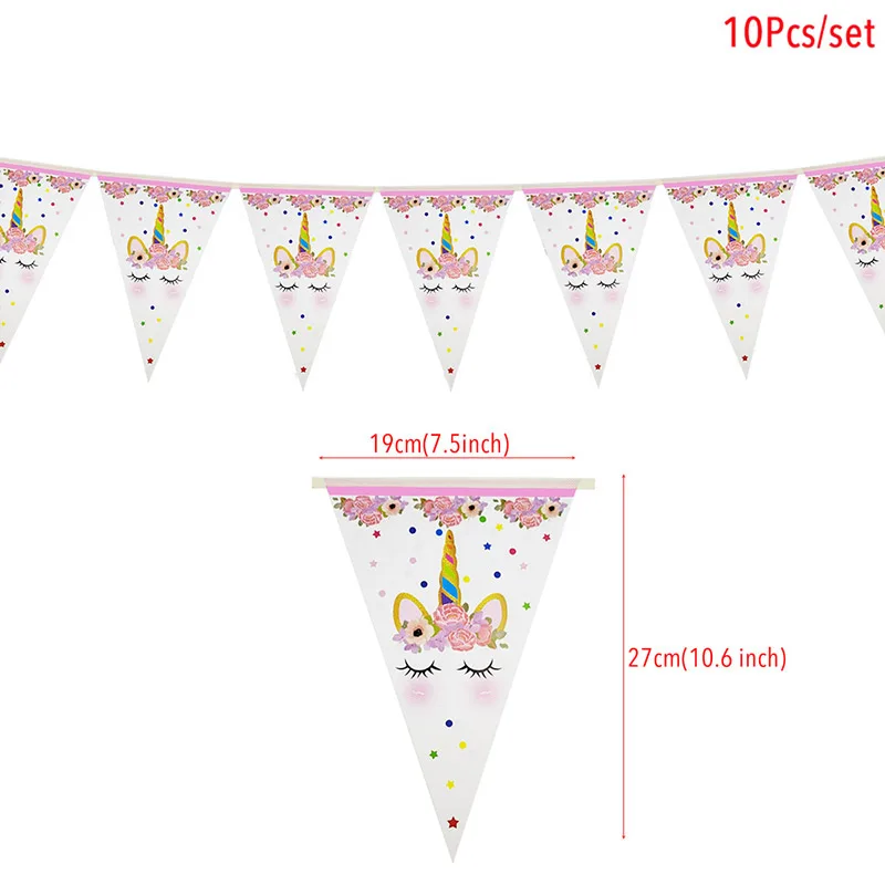 Радуга Единорог вечерние Бумага баннер девочки дети 1st на день рождения висит