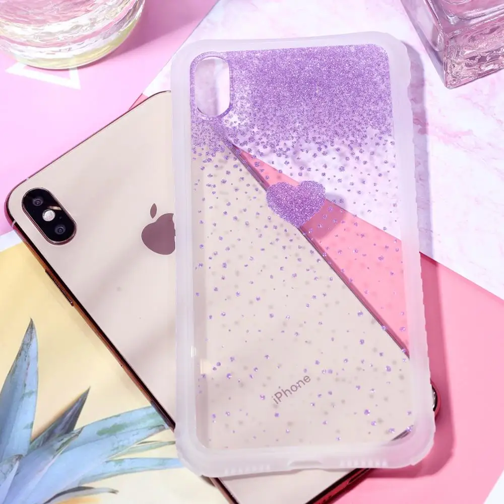 LISCN чехол для телефона с милым сердечком для iPhone 6 6S Plus 7 8 Plus X XS XR Xs Max 11 Pro Max Блестящий Прозрачный Роскошный чехол для телефона