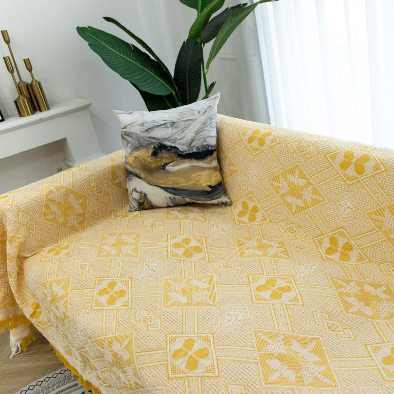 Покрывало для дивана из плотного хлопка однотонное нескользящее гостиной мебели