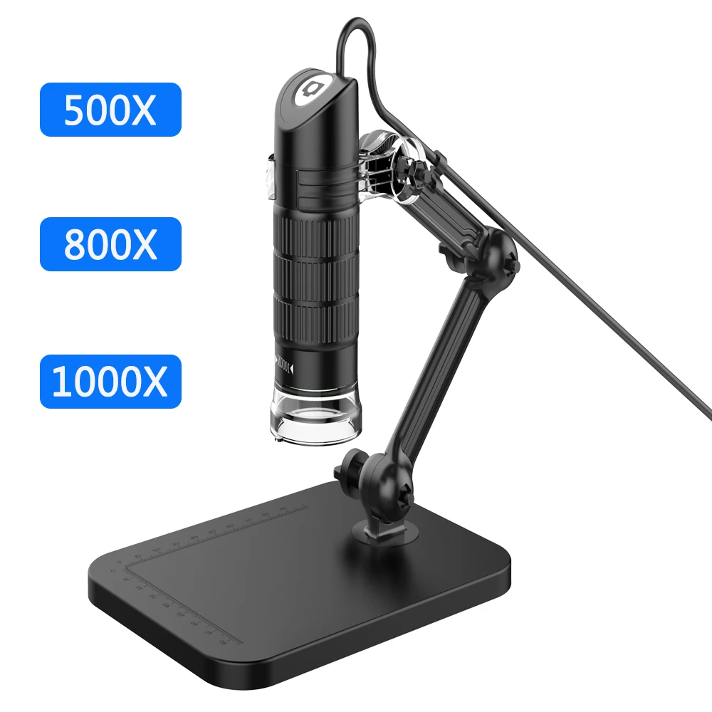 HD USB цифровой микроскоп светодиодный электронный микроскоп Эндоскоп увеличительная камера лупа+ подъемная подставка инструменты для работы и школы