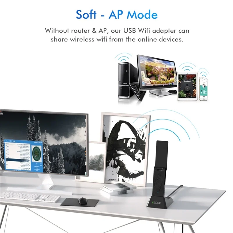 Wi Fi адаптер EDUP 1900 Мбит/с USB 3 0 5/2 4 ГГц|Сетевые карты| |