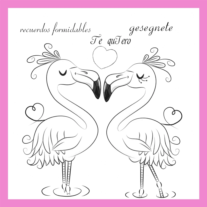 Прозрачные штампы с фламинго для рукоделия скрапбукинга изготовления открыток