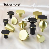 tenchtwo round gold brass dresser knobs kitchen cupboard drawer pulls cabinet door black copper handles furniture hardware