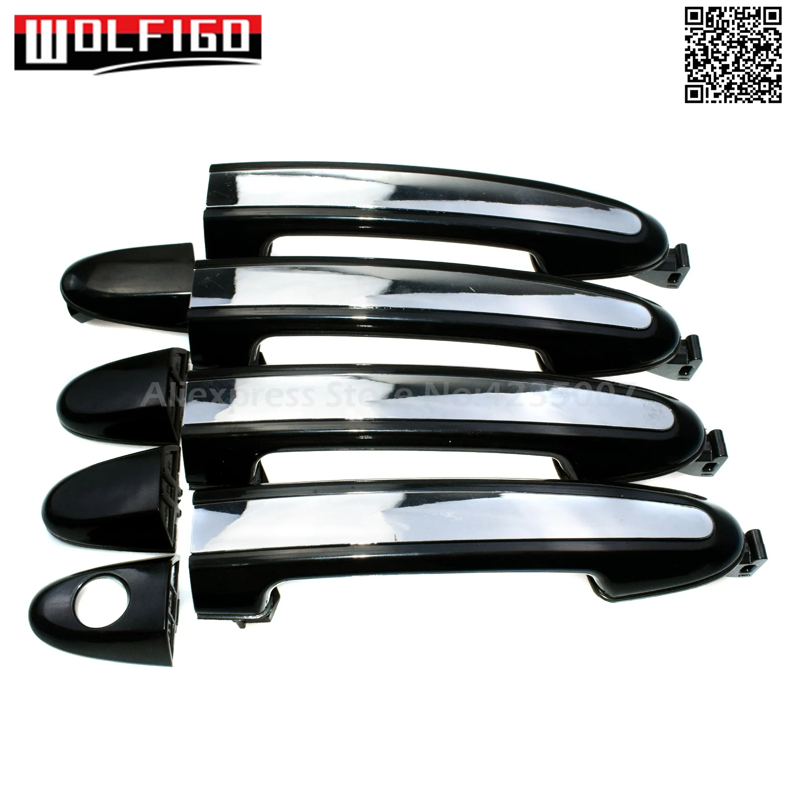 WOLFIGO передние задние левые правые наружные дверные ручки хромированные и черные