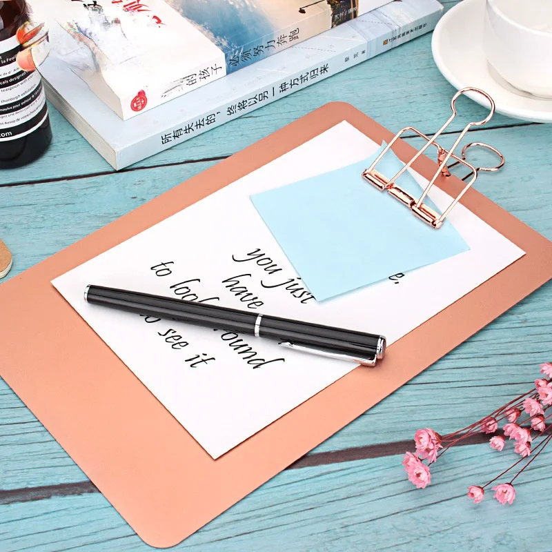 

A5 Simple Solid Color Student Stationery Folder Aluminum Alloy Metal Plate Clip Multifunctional Office Writing Splint Drawing