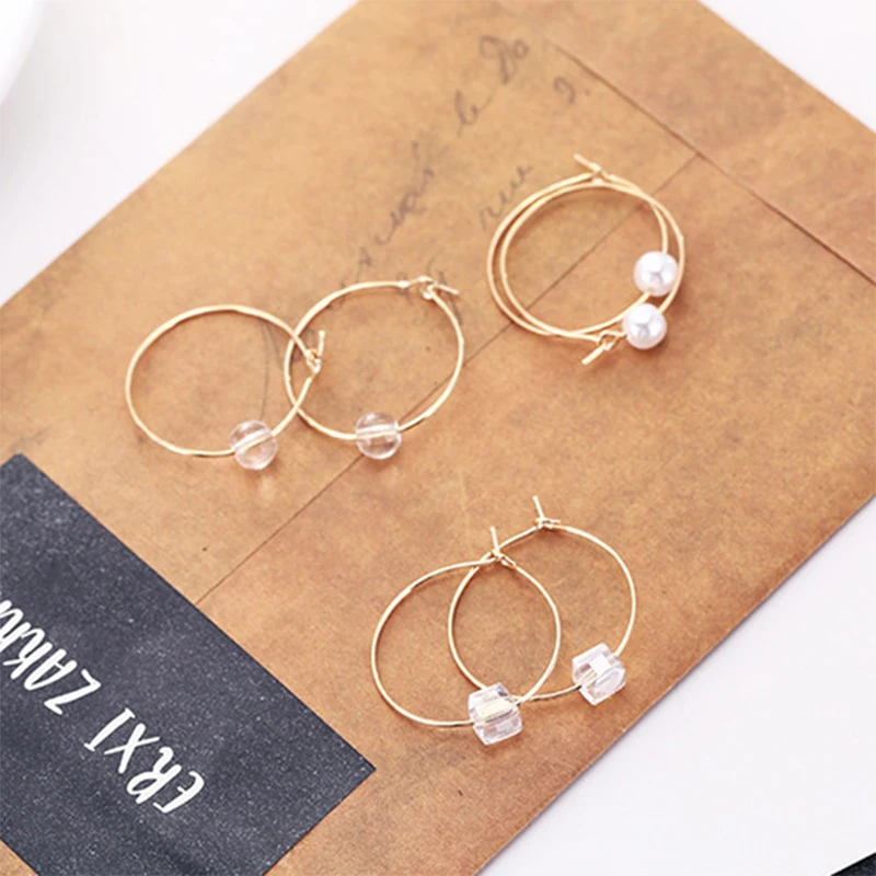 Европейский минималистичный круг различные формы прозрачных стеклянных бусин