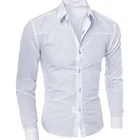 Рубашка Oeak мужская с длинным рукавом, модная однотонная блуза в клетку, приталенная деловая Повседневная Мягкая дышащая рубашка на пуговицах, 2019