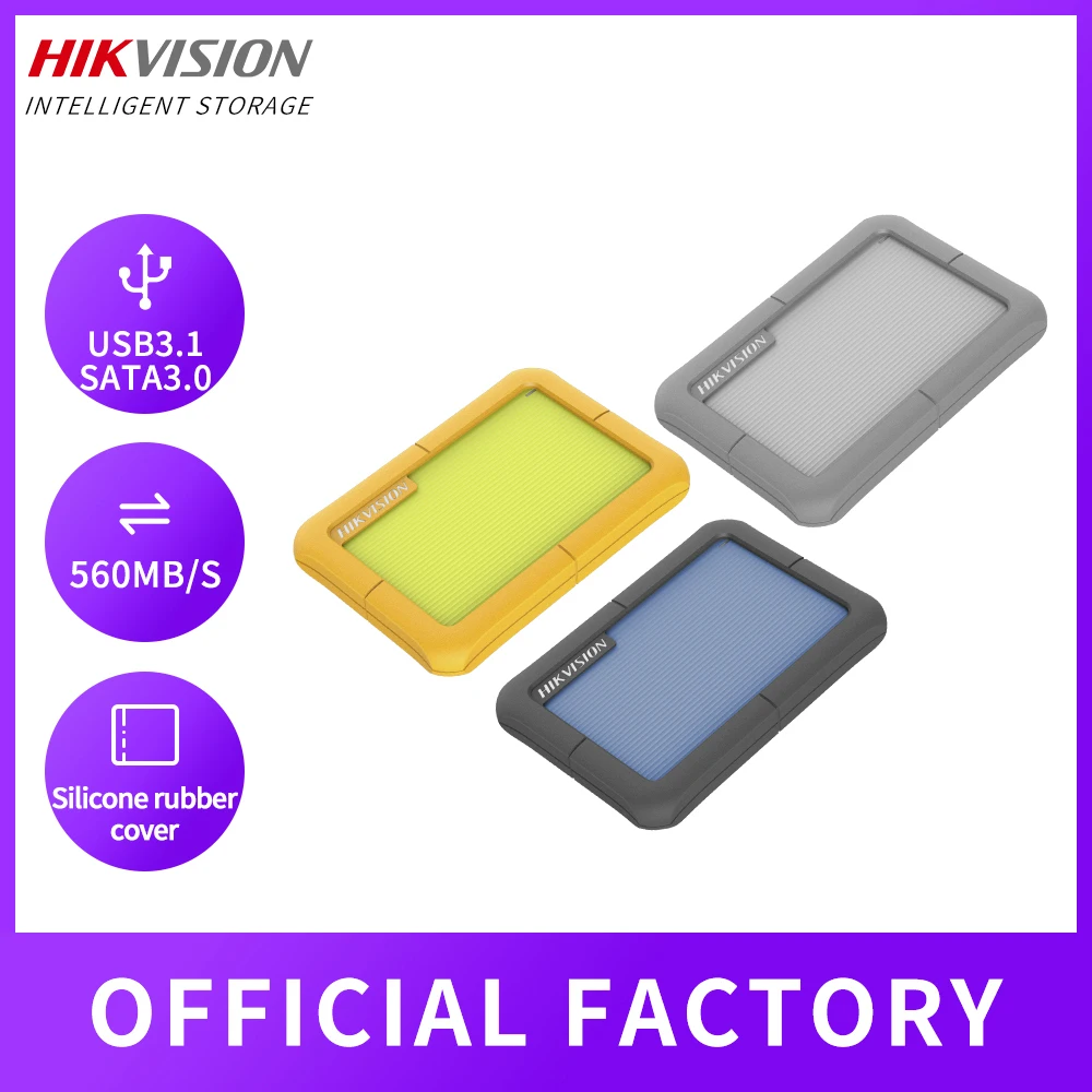 Hikvision T30 Portable HDD Hard Disk Drive Mobile External Storage up to 540 M/s USB 3.1 For Desktop Mobile Phone Laptop 1T/2T