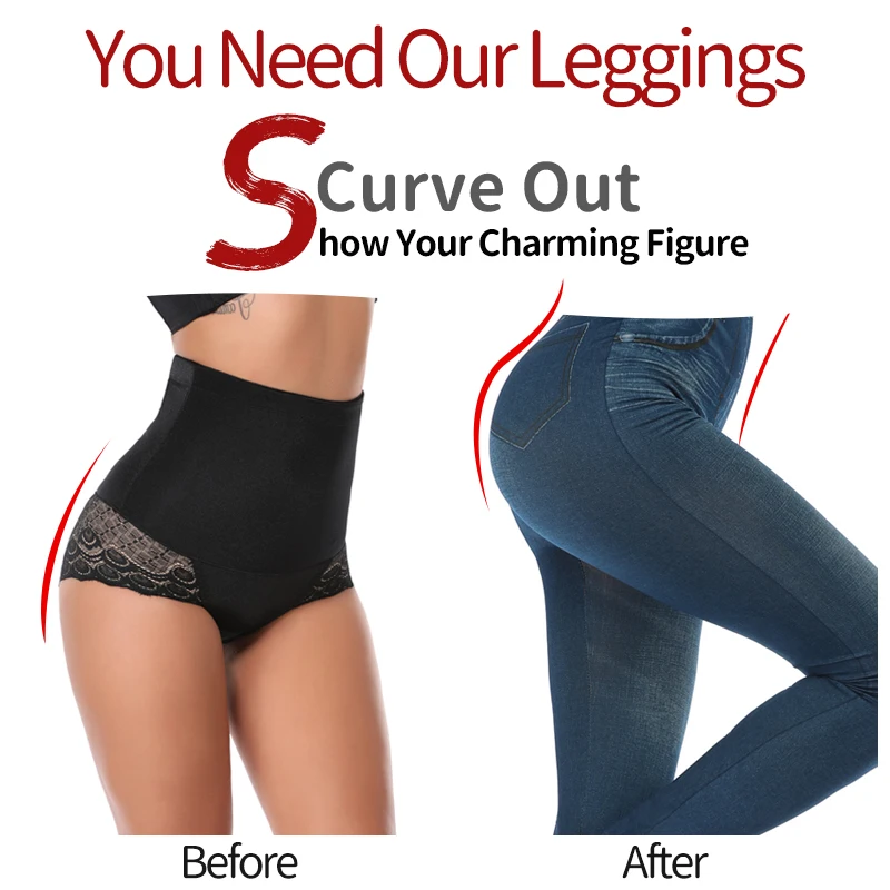 Леггинсы из искусственной джинсовой ткани с карманами высокой талией флисовой