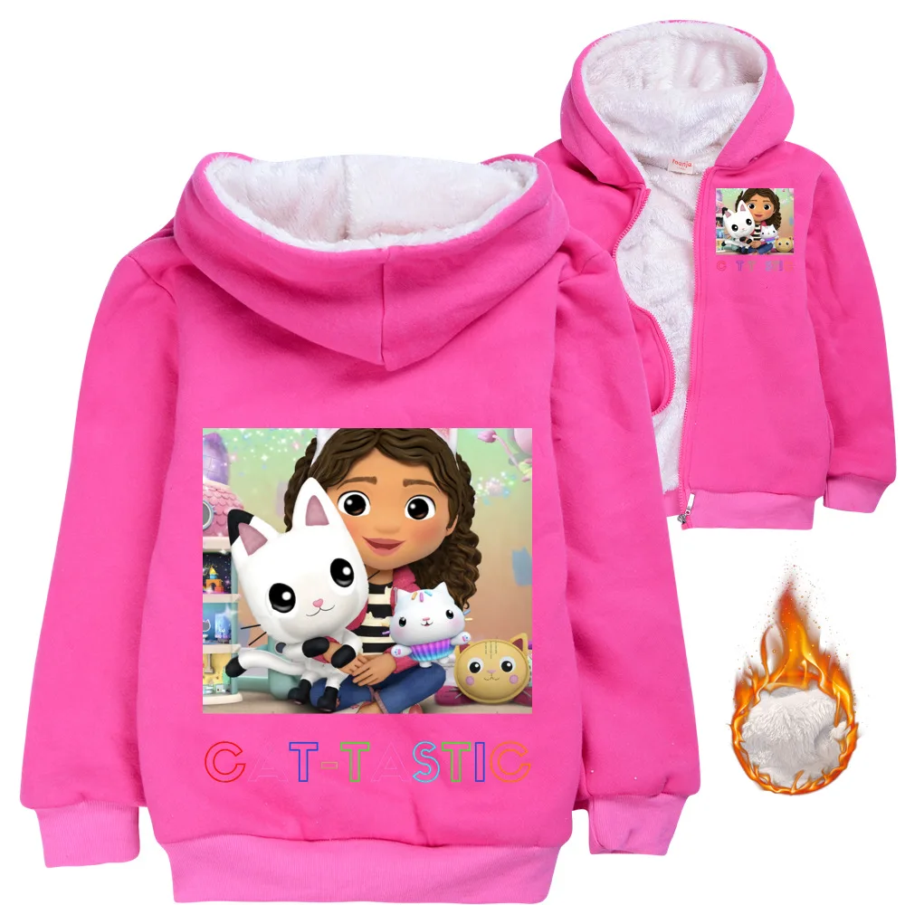 Зимняя детская куртка из флиса с капюшоном для мальчиков Winter Gabbys Dollhouse.