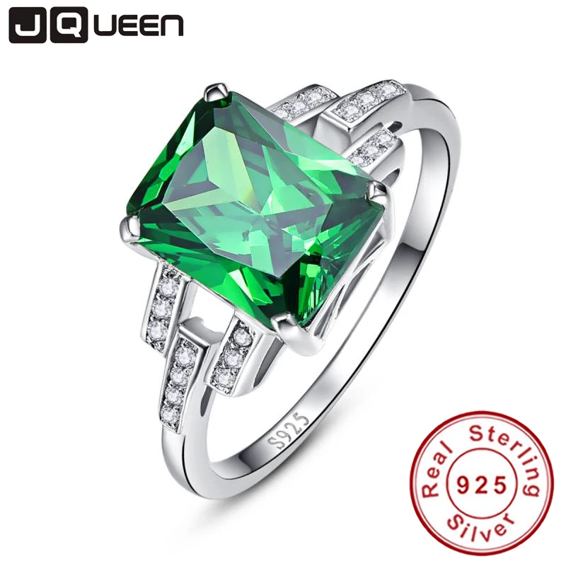 Классическое кольцо с изумрудом 10.75ct Nano цельное из стерлингового серебра 925 пробы