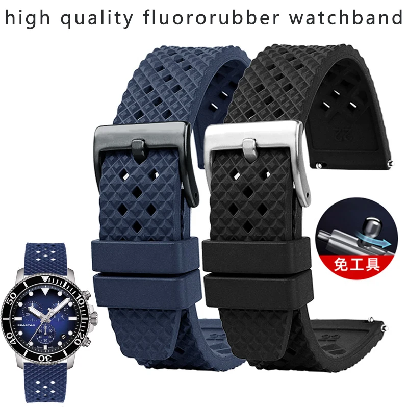 

Ремешок спортивный водонепроницаемый для наручных часов, 4 цвета, 22 мм 20 мм, из флюоровой резины, сменный Браслет для O-Mega Rox S-Eiko C-iTizen