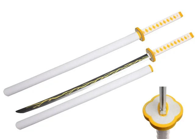 

104cm(41inch) Kimetsu no Yaiba Sword Weapon Demon Slayer Agatsuma Zenitsu Cosplay Sword 1:1 Anime Role Play Ninja Knife PU