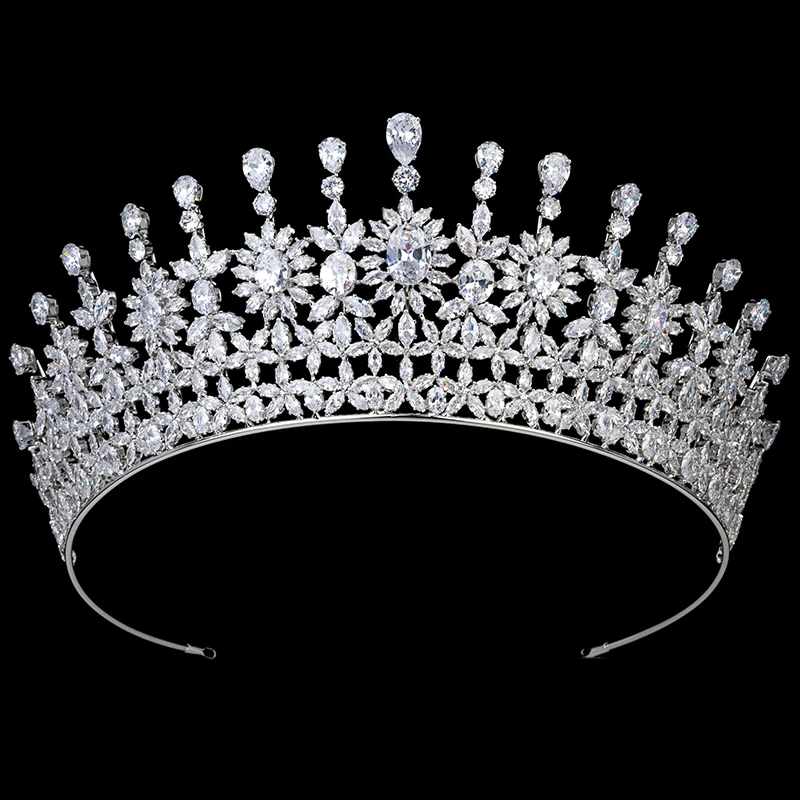 

Tiaras and Crown HADIYANA Elegant Wedding Hair Accessorie Trendy Headband Get Engaged Hair Jewelry Zircon BC5697 Corona Princesa