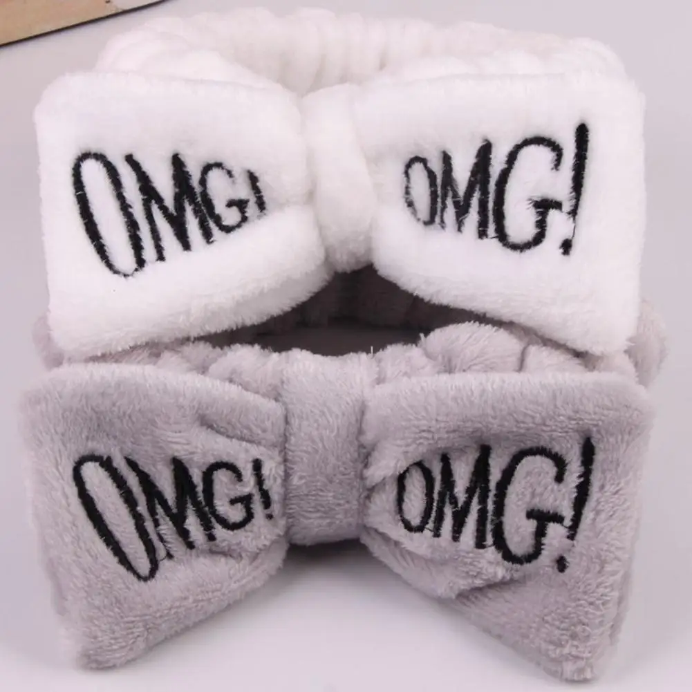 Новинка 2019 флисовая лента для волос с надписью коралловый флис Женская лампа