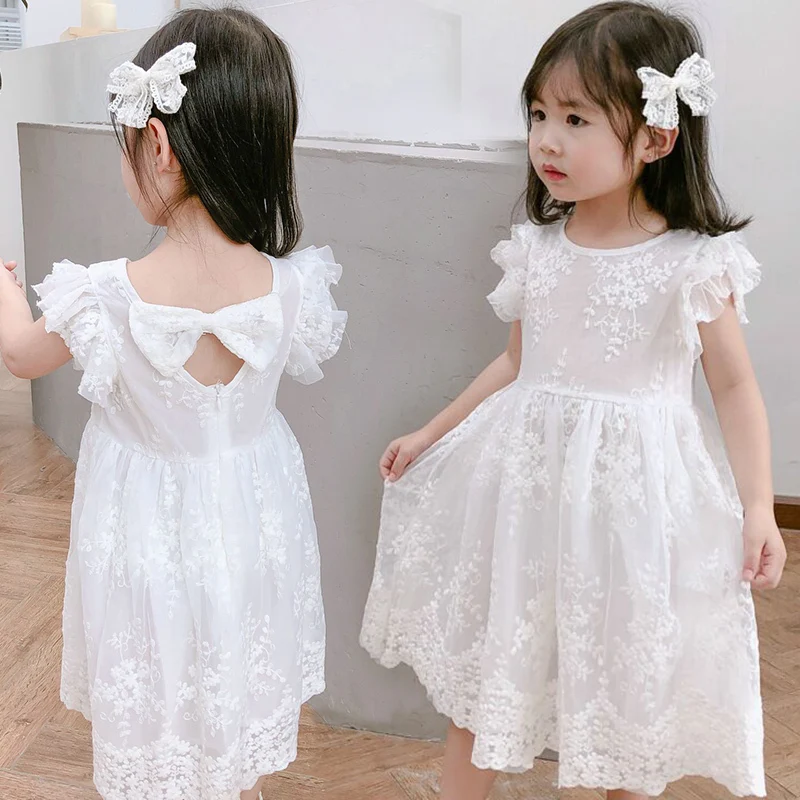 

Baby Girls Dress Summer New Sweet Bow Princess Dress Baby Kids Dresses For Girl Wedding Party Dresses Children Clothing 2-8Y