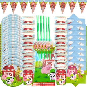 Набор посуды на день рождения с изображением животных