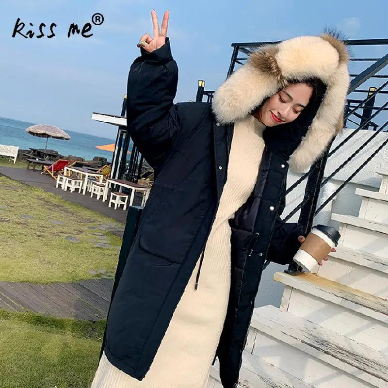 Зимняя женская теплая куртка длинное пальто для кемпинга и походов большой