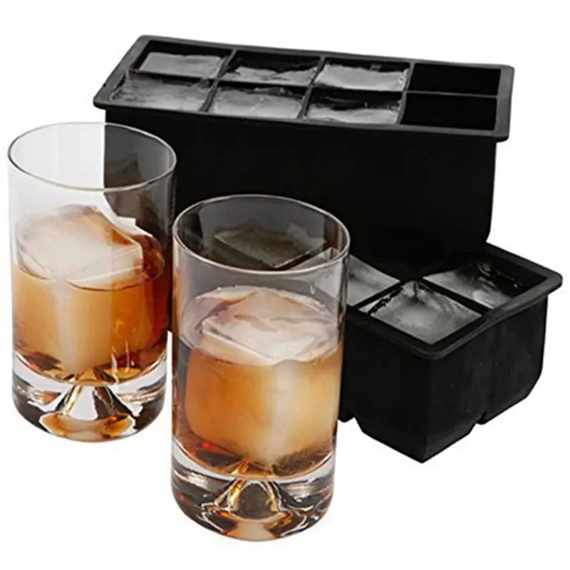 New-Big 8 Giant Jumbo Large Size Silicone Ice Square Mold Tray Mould DIY ON |