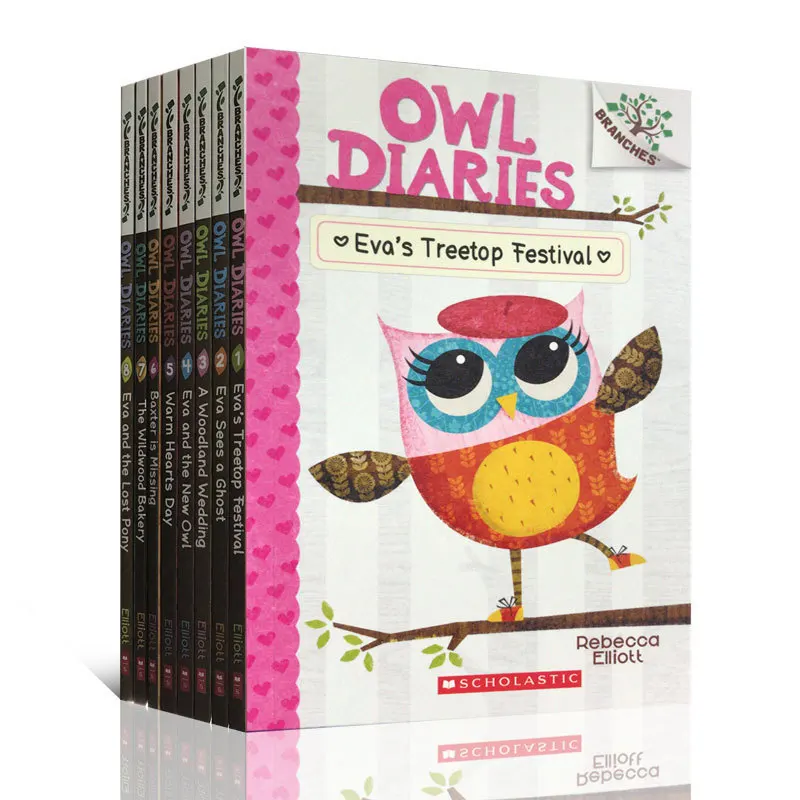 10 BOOKS/Set  Owl Diaries Baxter Is Missing Original English Reading Children's Books