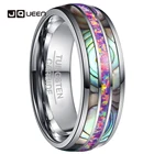 JQUEEN 8 мм вольфрамовое Карбидное кольцо купольное стальное инкрустированное двумя акации + фиолетового цвета Opel вольфрамовое стальное кольцо комфортное прилегание