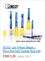 XCAN 10 шт. 3,175 мм хвостовик концевые фрезы CNC режущий Длина 15/17 мм/20 мм/22 мм Один Флейта Спираль Фрезы для контурной обработки одиночных каннелюр фреза