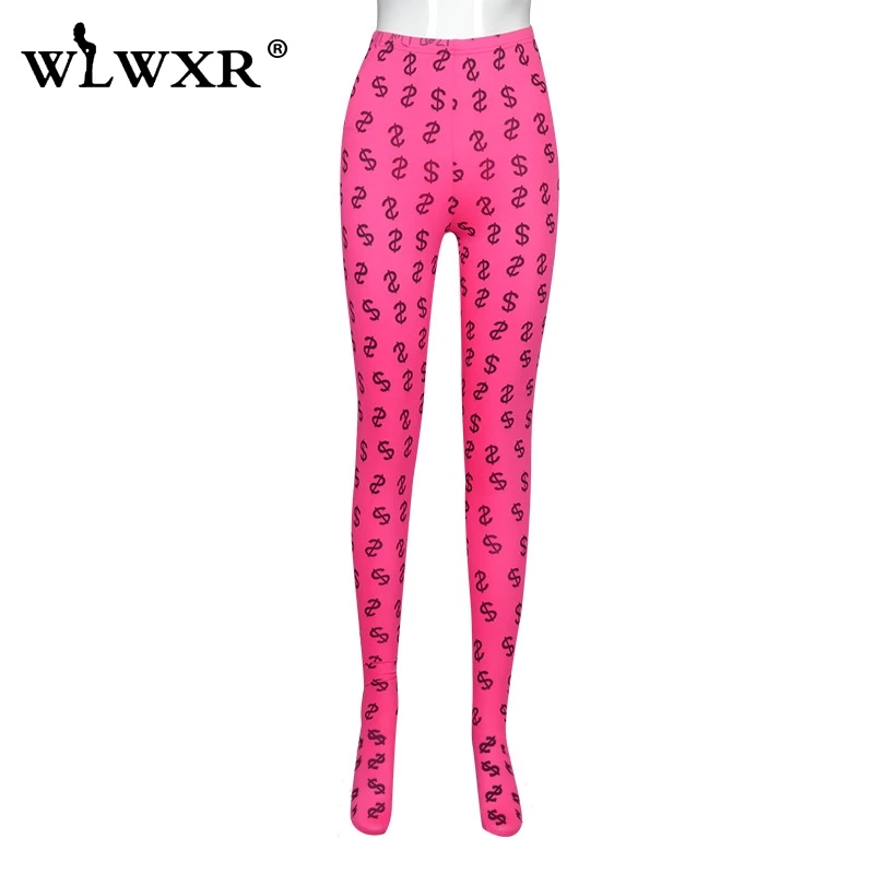 Сексуальные неоновые зеленые розовые женские брюки WLWXR эластичные облегающие с