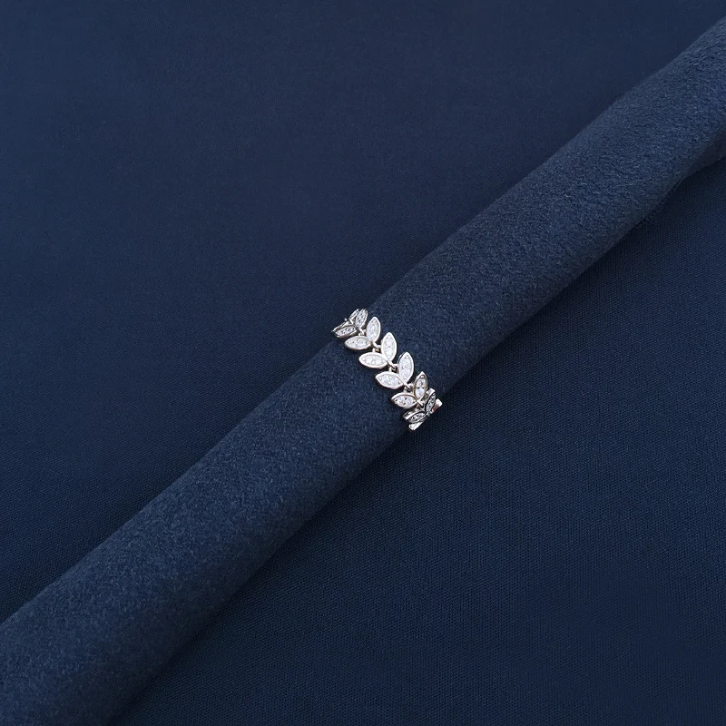 

s925 sterling silver new golden yellow palm leaf ring female French light luxury chain small leaf ring Valentine's Day gife
