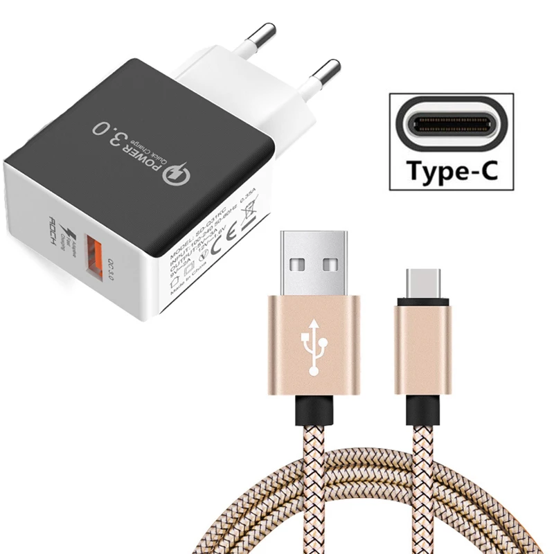 QC 3 0 быстрое зарядное устройство usb type C кабель для huawei P9 P10 Plus P20 P30 mate 10 20 30 Pro MOTO G7 Play