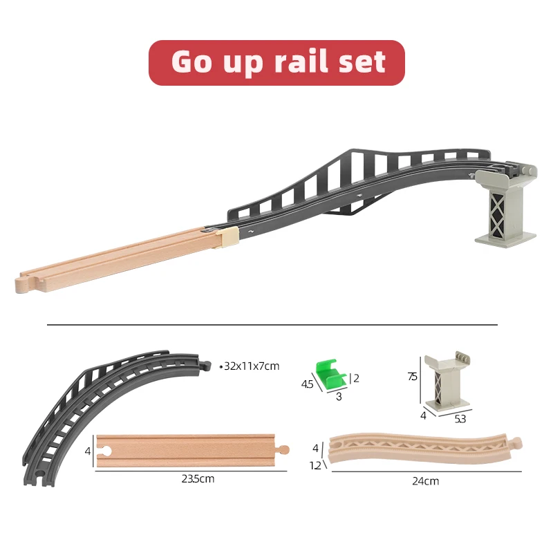 

Детский Пластиковый Игрушечный трек Leku, разнообразие сочетающихся сцен, совместим с Mitu, Brio и другими брендами