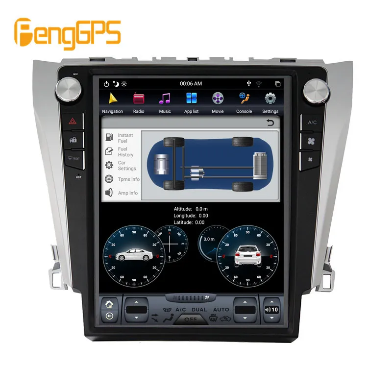 Автомобильный GPS-навигатор в стиле Tesla Android 9 0 PX6 4 Гб ОЗУ для Toyota Camry Aurion 2012- 2016