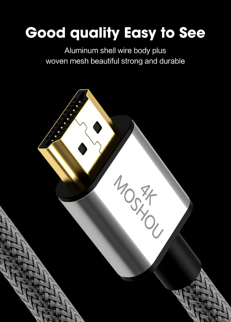 4K@ 60Hz HDMI 2.0b 4K 2,0 2 кабеля MOSHOU HDR ARC 2160P Ethernet видео штекер для телевизоров Samsung PS4 усилитель проектора