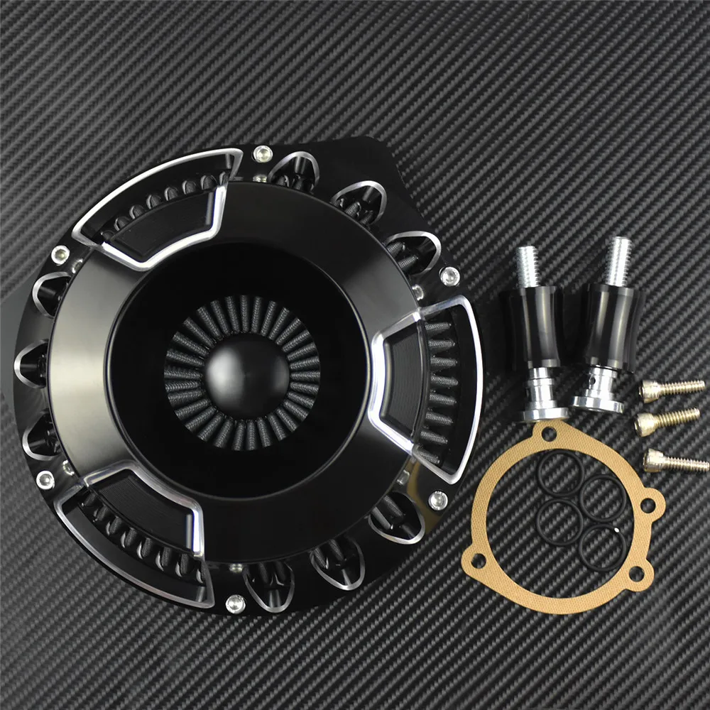 

Motorcycle Black/Chrome Air Filter Cleaner CNC Aluminum Filter For Harley Touring Street Glide Sportster 48 883 Dyna Softail
